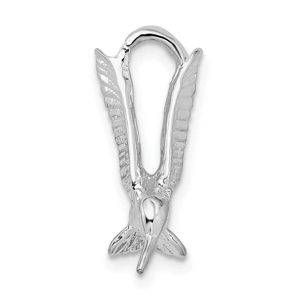Sterling Silver Polished 3D Hummingbird Slide