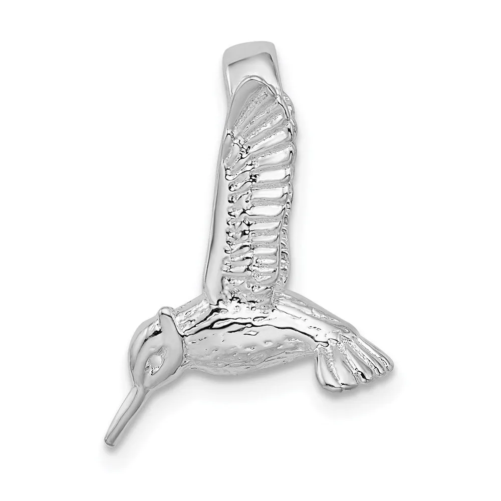 Sterling Silver Polished 3D Hummingbird Slide