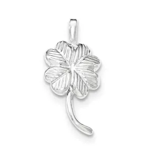 Sterling Silver Polished & Textured Clover Chain Slide