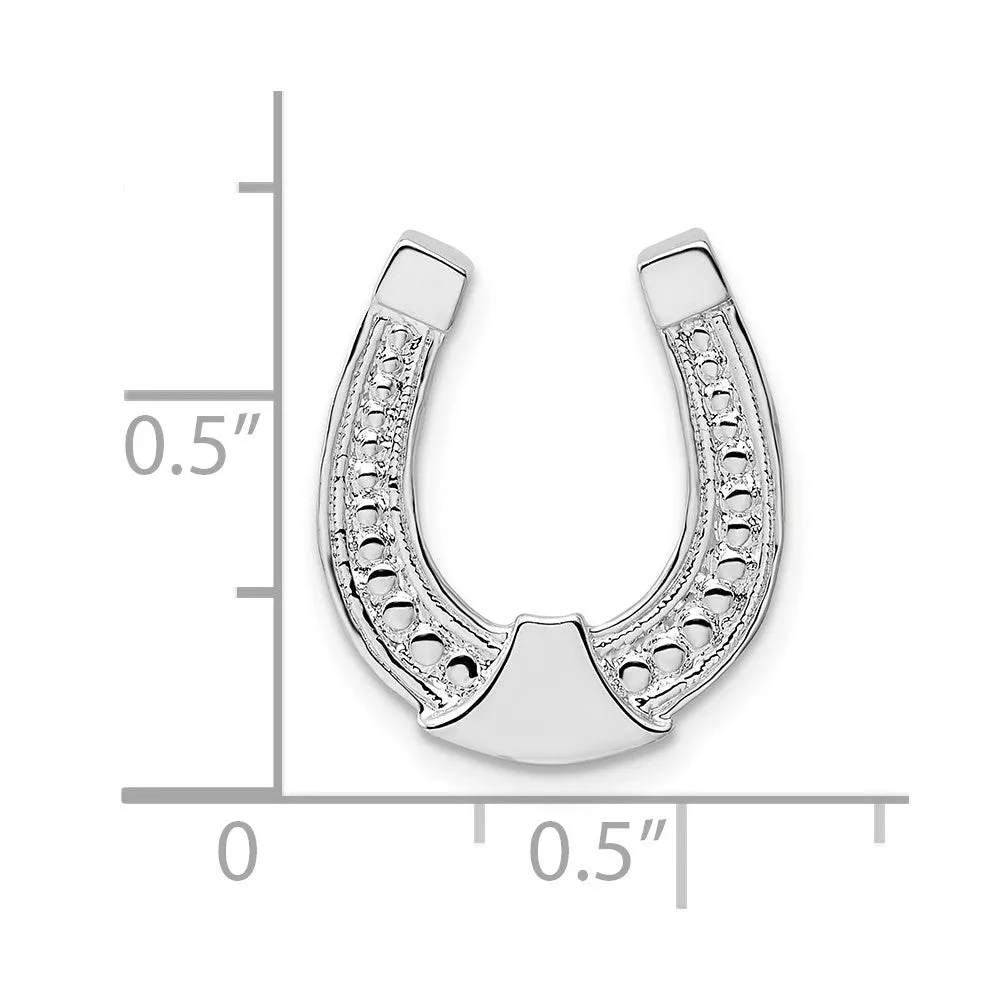 Sterling Silver Polished Horseshoe Chain Slide
