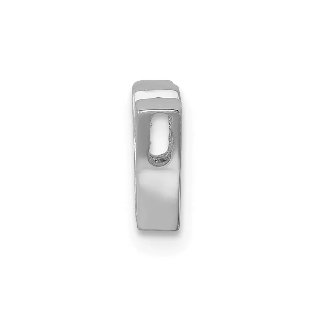 Sterling Silver Rhodium-plated CZ Letter Y Initial Slide Charm
