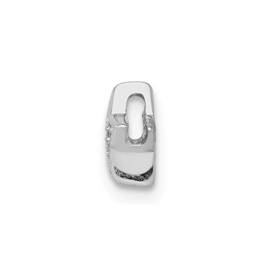 Sterling Silver Rhodium plated CZ Star Slide Charm
