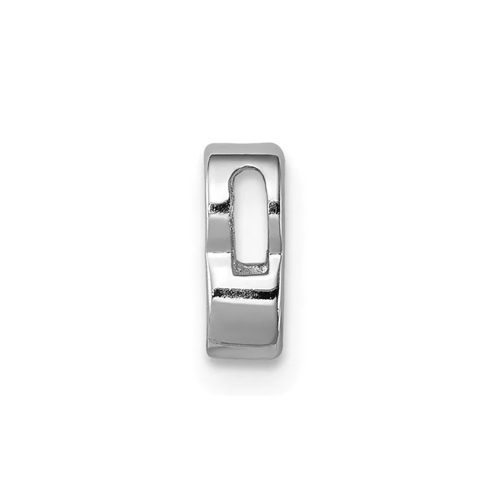 Sterling SilverRhodium-plated CZ Letter B Initial Slide Charm