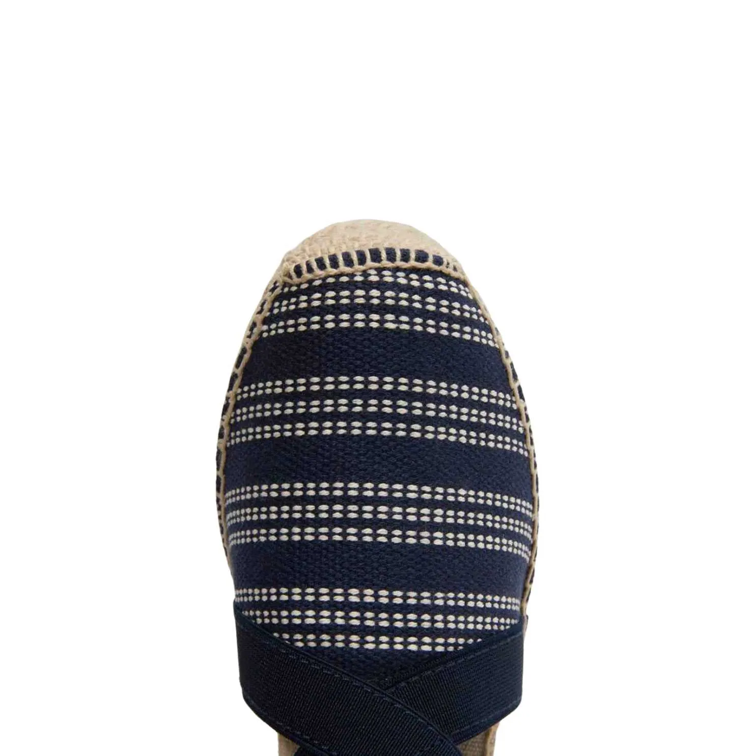 Striped Cotton Blend Wedge Espadrille for Women - Tarbes