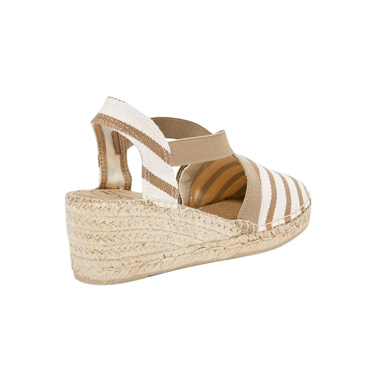 Striped Cotton Blend Wedge Espadrille for Women - Tarbes