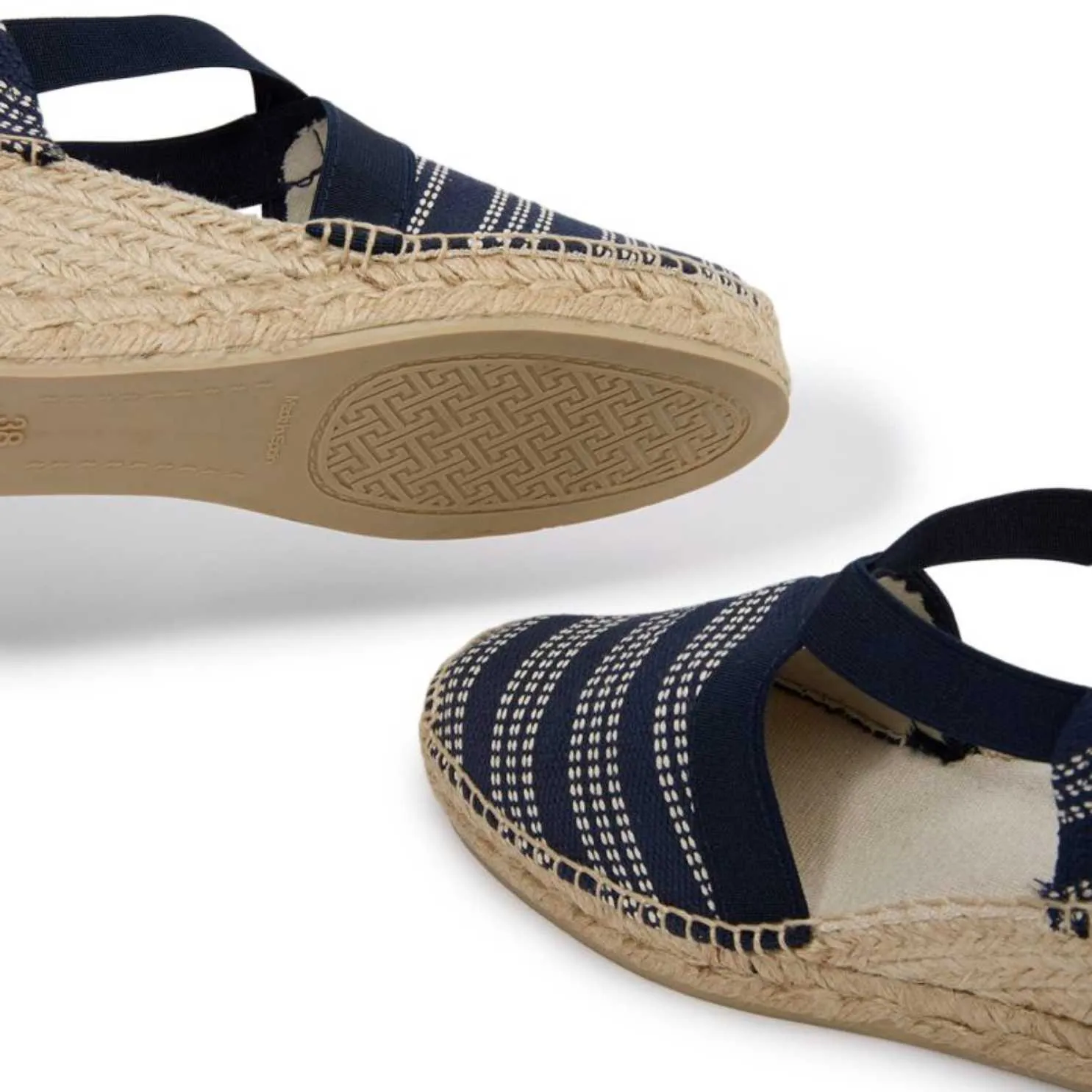 Striped Cotton Blend Wedge Espadrille for Women - Tarbes