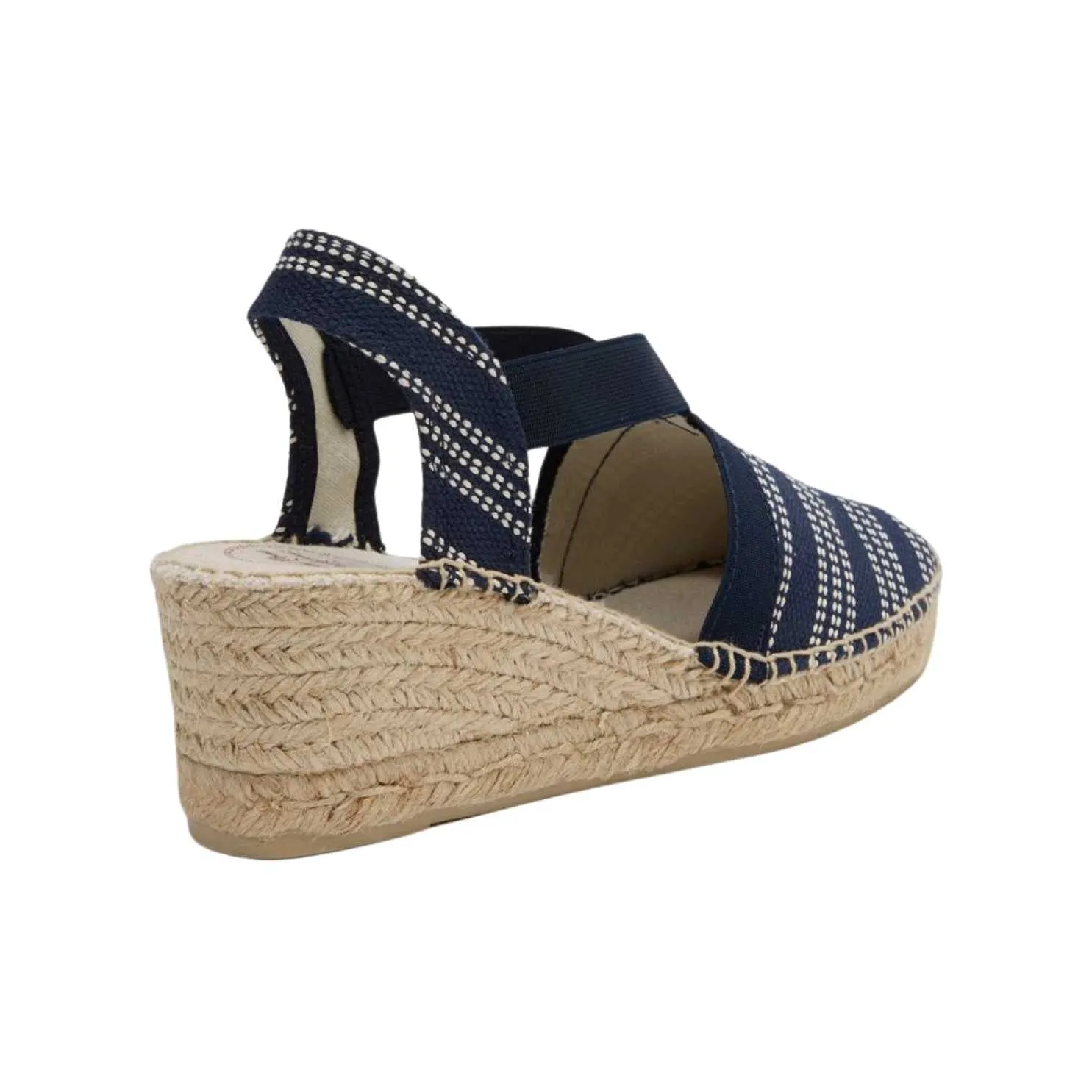 Striped Cotton Blend Wedge Espadrille for Women - Tarbes