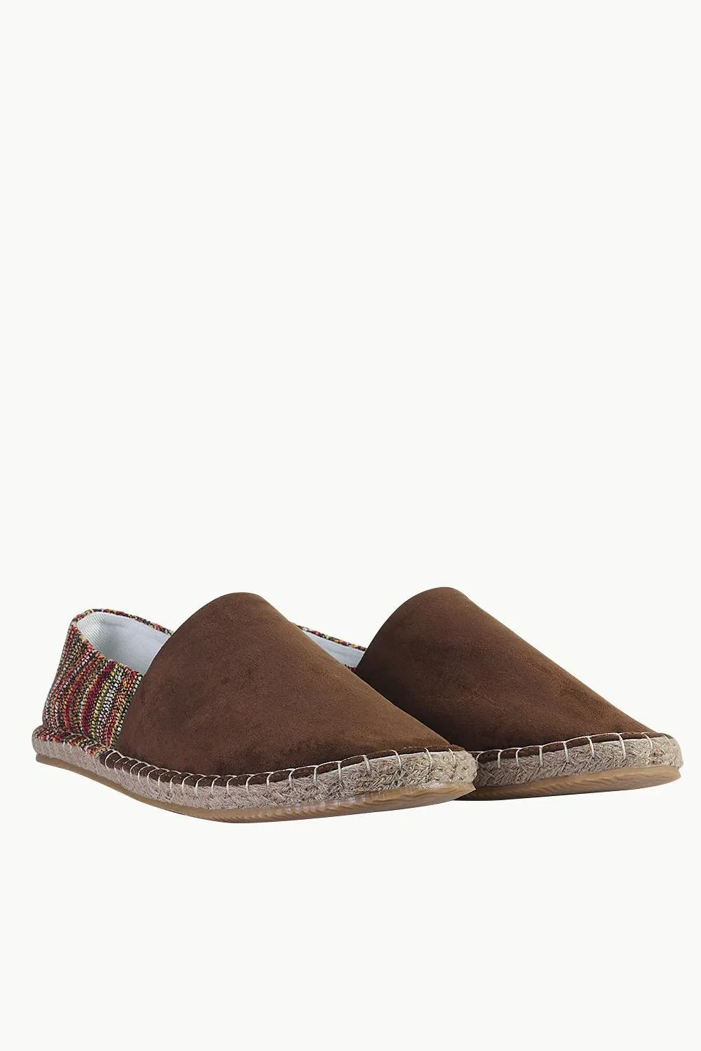 Suede Espadrilles with Canvas Print