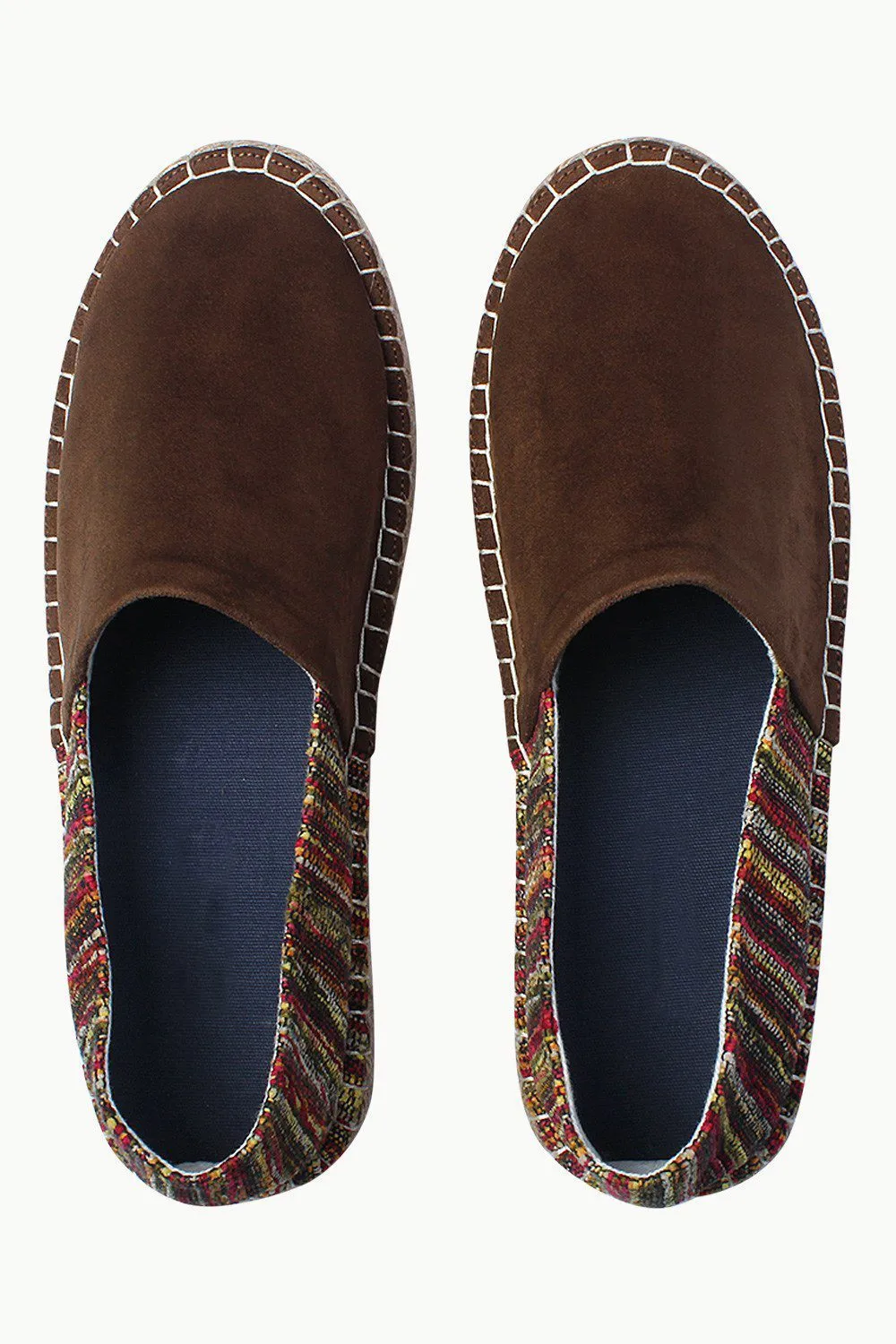 Suede Espadrilles with Canvas Print