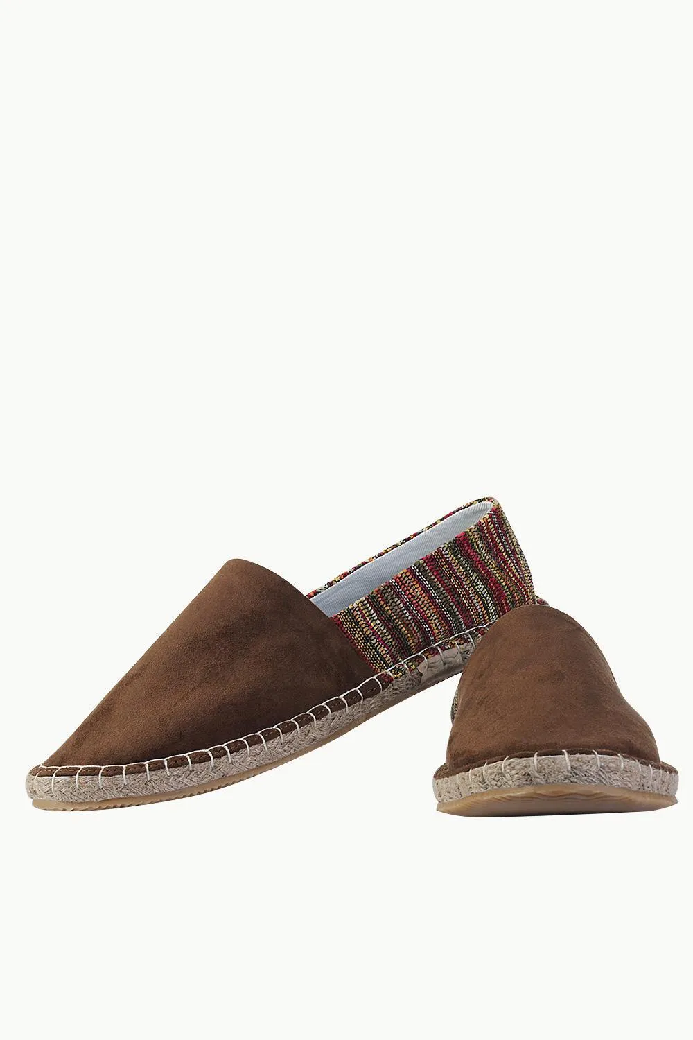 Suede Espadrilles with Canvas Print