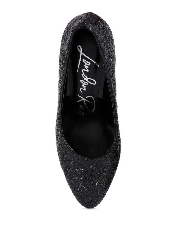 Sugar Plum - Glitter Conical Heel Pumps for women