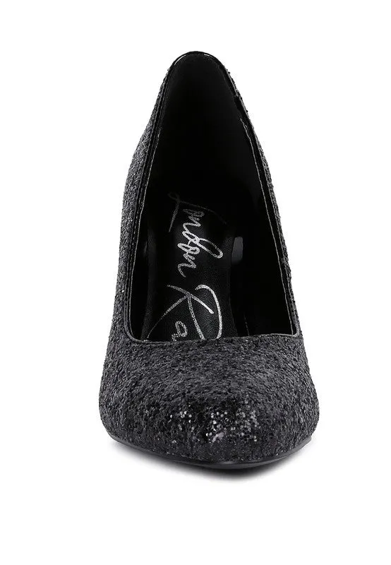 Sugar Plum - Glitter Conical Heel Pumps for women