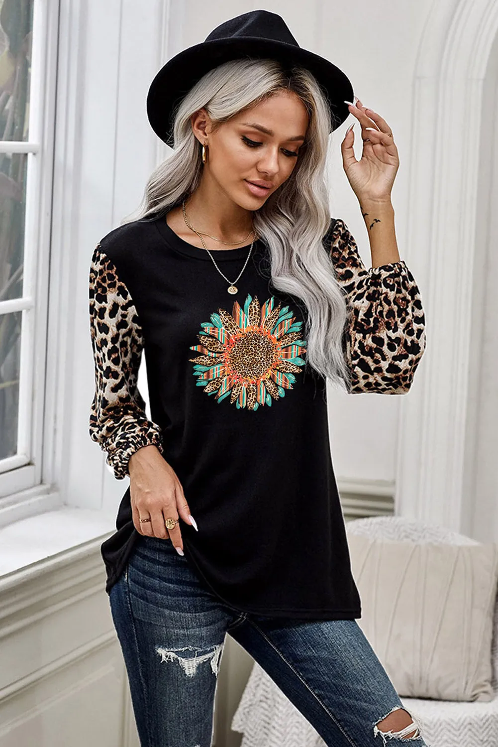 Sweet Spot Leopard Shift Top