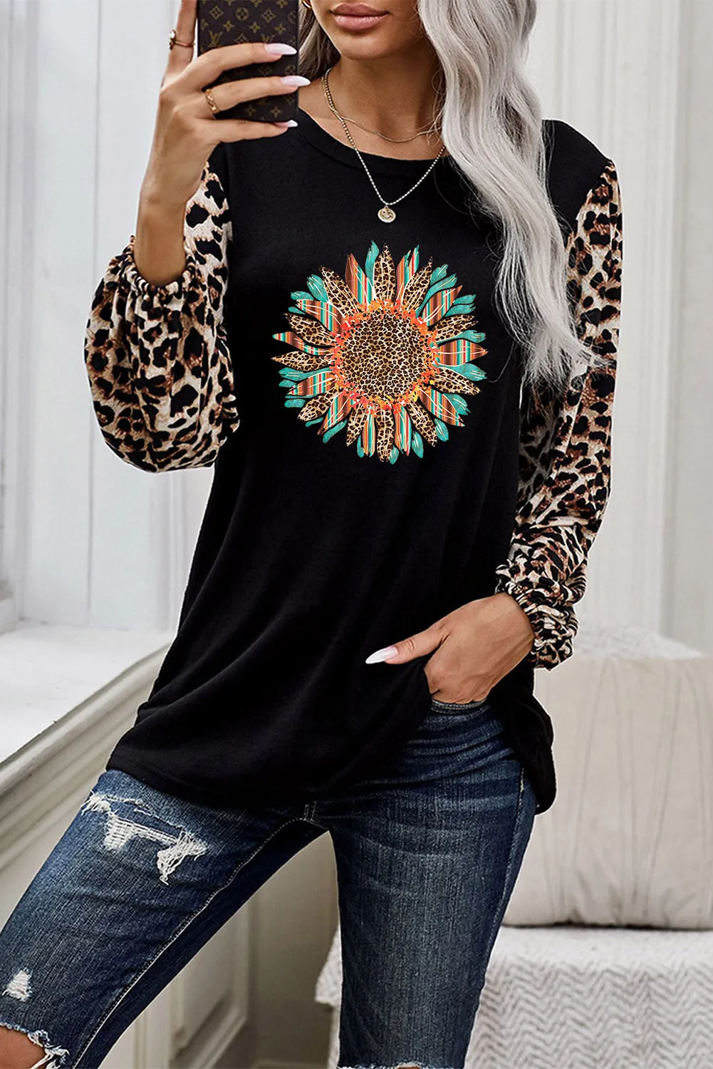 Sweet Spot Leopard Shift Top