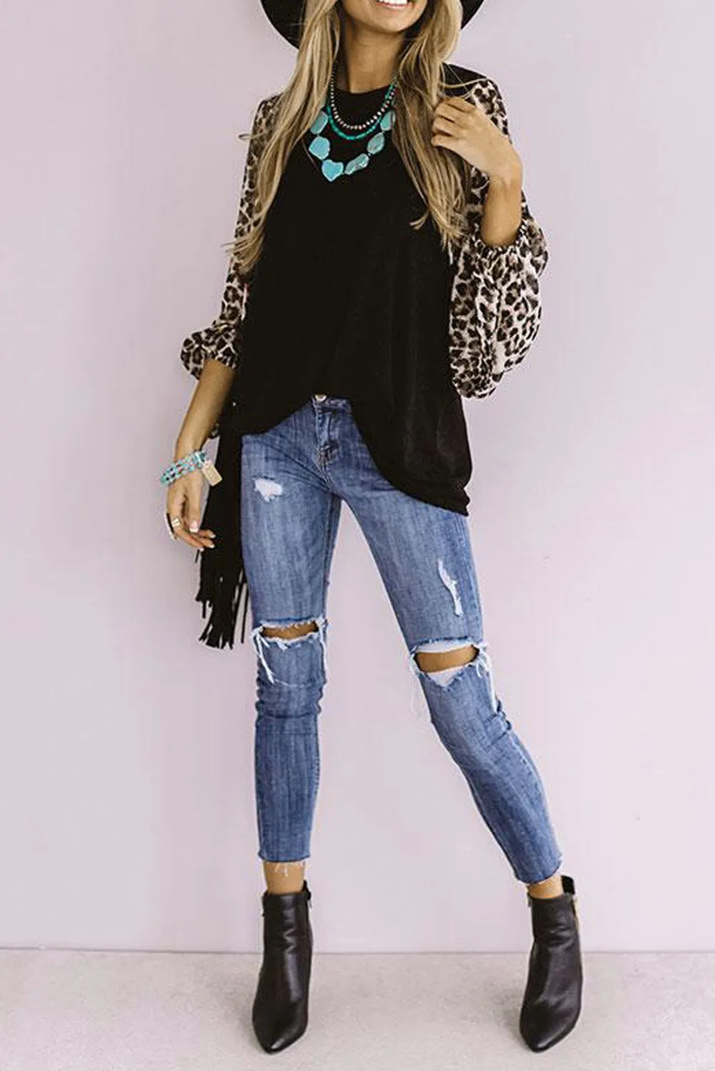 Sweet Spot Leopard Shift Top