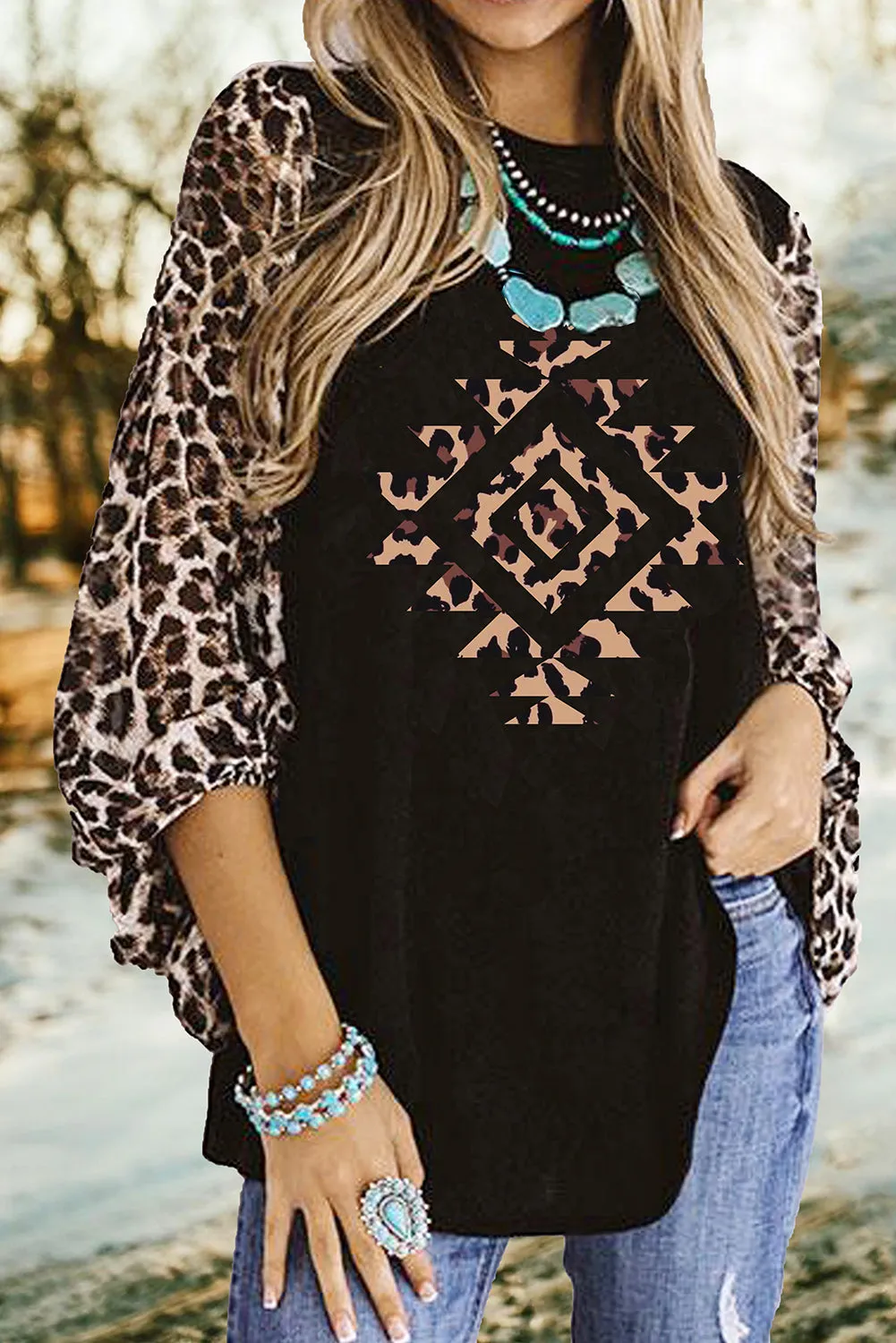 Sweet Spot Leopard Shift Top