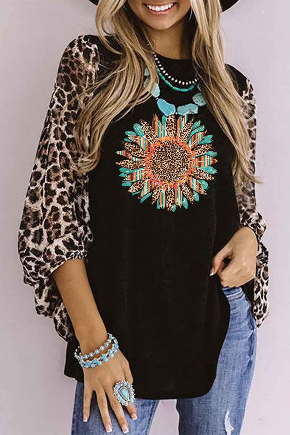 Sweet Spot Leopard Shift Top