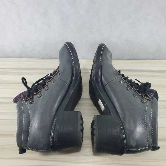 Sz 8.5 Vintage Skechers 90s Chunky Heel Lagenlook Artsy Grey Purple Y2K Booties
