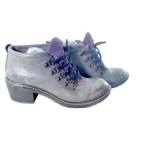 Sz 8.5 Vintage Skechers 90s Chunky Heel Lagenlook Artsy Grey Purple Y2K Booties