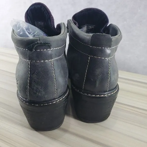 Sz 8.5 Vintage Skechers 90s Chunky Heel Lagenlook Artsy Grey Purple Y2K Booties