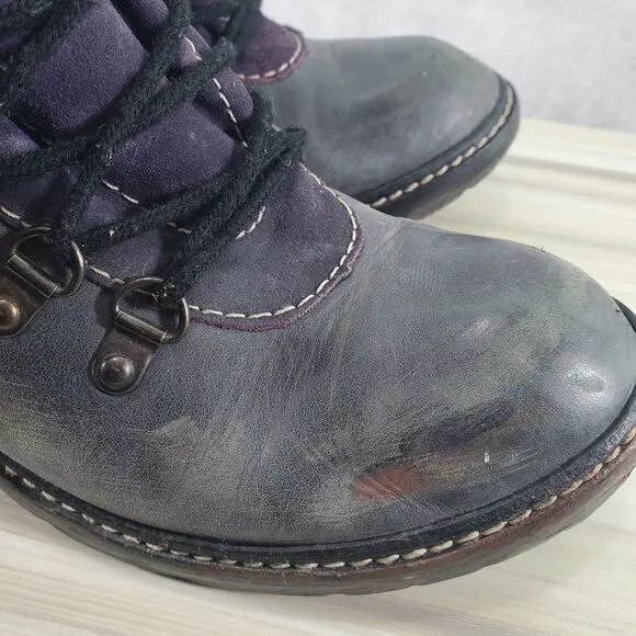 Sz 8.5 Vintage Skechers 90s Chunky Heel Lagenlook Artsy Grey Purple Y2K Booties