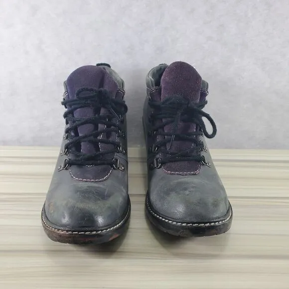 Sz 8.5 Vintage Skechers 90s Chunky Heel Lagenlook Artsy Grey Purple Y2K Booties
