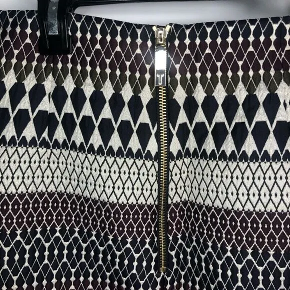 Ted Baker Raych Mini Skirt Metallic Geometric Jewel Tones Ted Size 3 US Medium