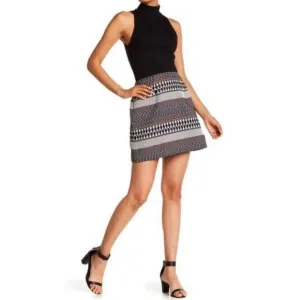 Ted Baker Raych Mini Skirt Metallic Geometric Jewel Tones Ted Size 3 US Medium