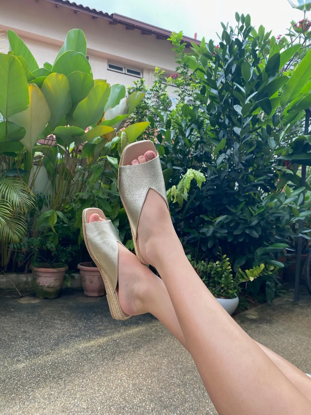 TIANA Gold espadrilles
