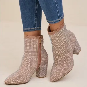 TORRID Stretch Knit Embellished Bootie Womens size 6.5 WW