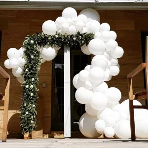 Toyshine 50 pcs 12 inch Thick Latex balloons with White Metallic Balloons for Party