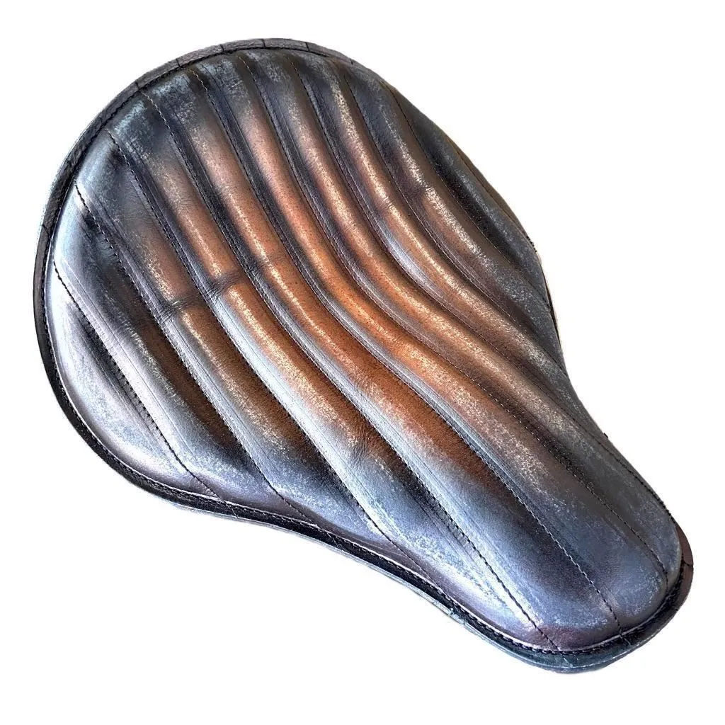 Triumph Bobber Seat 2017-2025 Solo Antique Brown Tuck And Roll Leather 13x15"