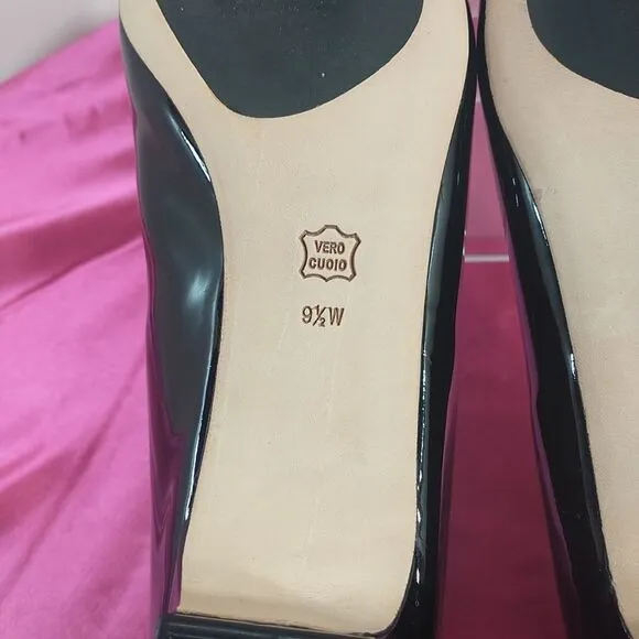 VANELI Women's SZ 9.5W Black Patent Leather Pumps . Condition is Pre-owned