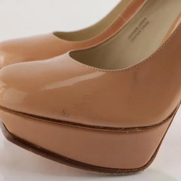 Vera Wang Lavender Women Zoey Pump Size 9.5 Tan Nude Patent Platform Stiletto