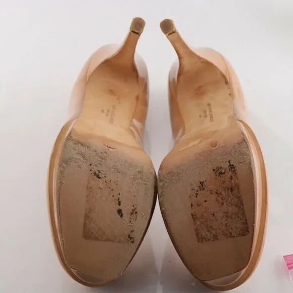 Vera Wang Lavender Women Zoey Pump Size 9.5 Tan Nude Patent Platform Stiletto