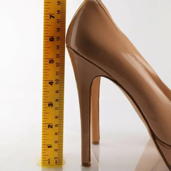 Vera Wang Lavender Women Zoey Pump Size 9.5 Tan Nude Patent Platform Stiletto