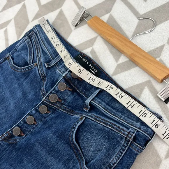 Veronica Beard Ryleigh Slim Straight High Rise Button front size 31