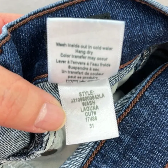 Veronica Beard Ryleigh Slim Straight High Rise Button front size 31