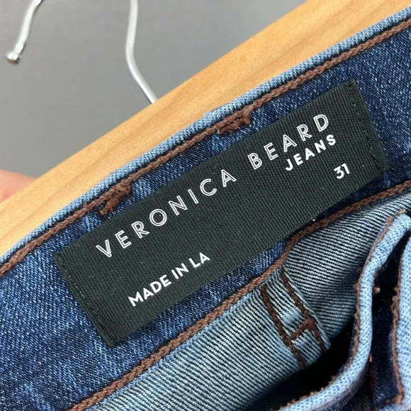 Veronica Beard Ryleigh Slim Straight High Rise Button front size 31