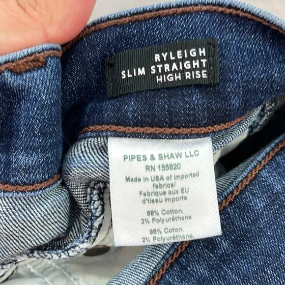 Veronica Beard Ryleigh Slim Straight High Rise Button front size 31