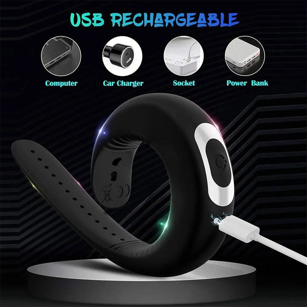 Vibrating Penis Ring with Adjustable Buckle for Couple Sex #Free Gift