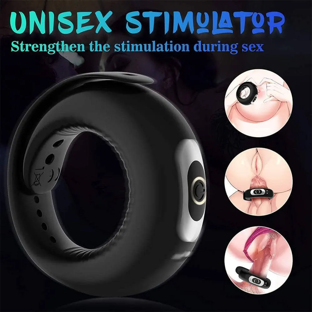 Vibrating Penis Ring with Adjustable Buckle for Couple Sex #Free Gift