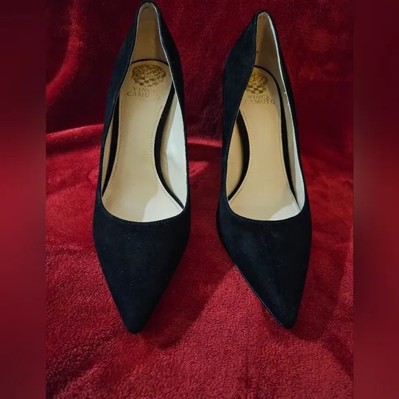 Vincent Camuto Black Suede Pumps-Size 10M