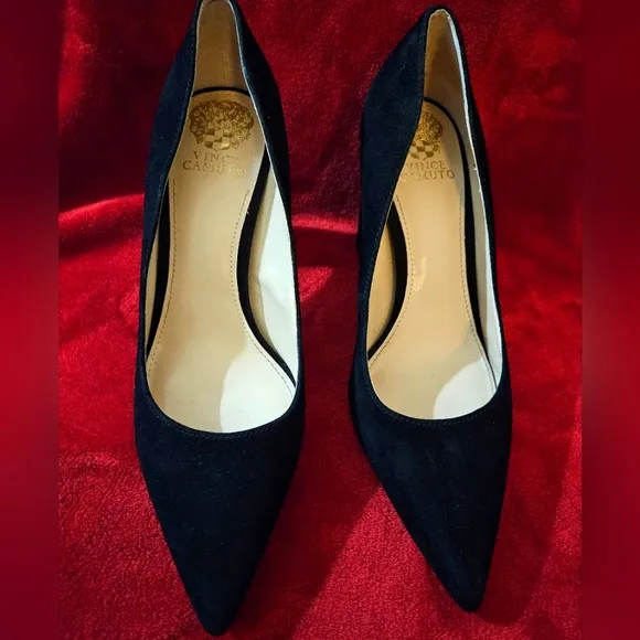 Vincent Camuto Black Suede Pumps-Size 10M