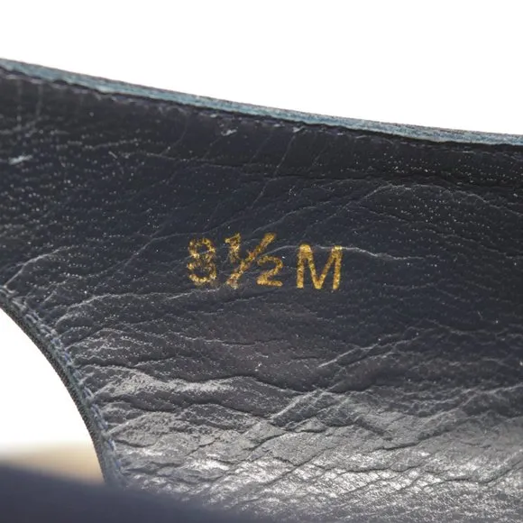Vintage Vaneli Navy Slingback Pumps with Bows EUC