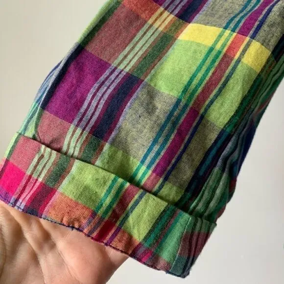 Vintage 80’s Perry Ellis Cotton Plaid Fall Jacket