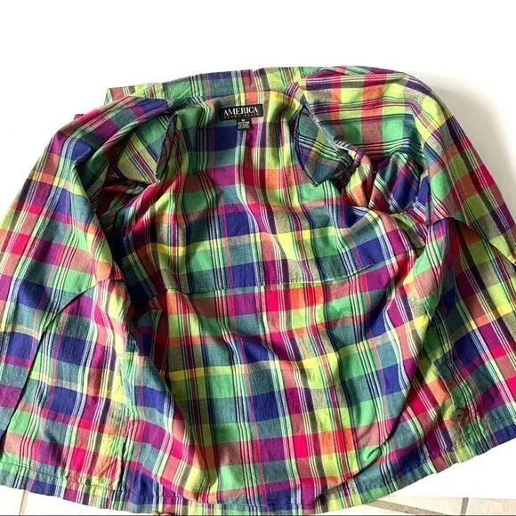 Vintage 80’s Perry Ellis Cotton Plaid Fall Jacket