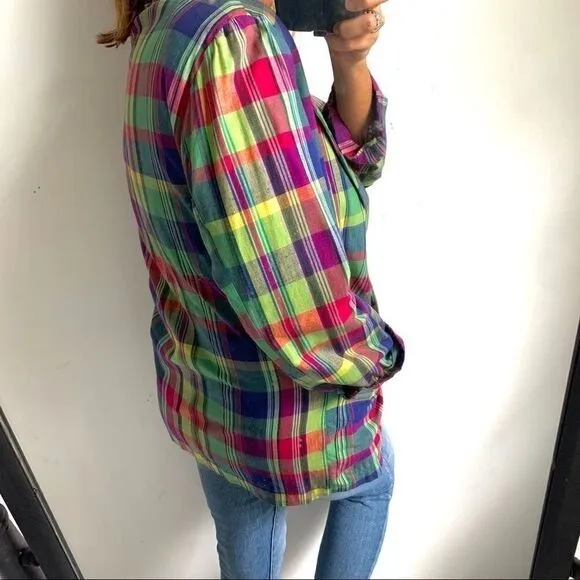Vintage 80’s Perry Ellis Cotton Plaid Fall Jacket
