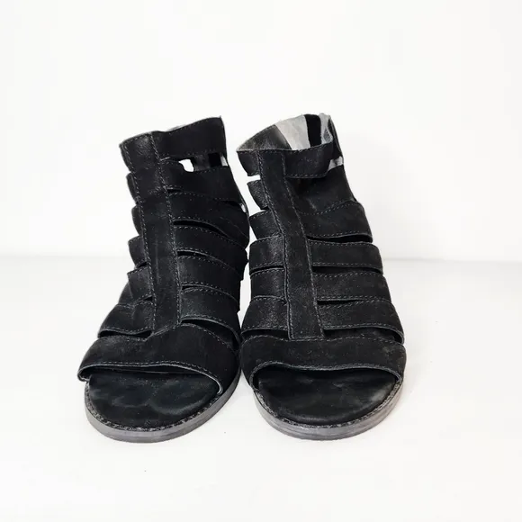 Vionic Harlow Black Ankle Boots Shoe Booties Open Toe Size 8.5 Back Zip Sandal
