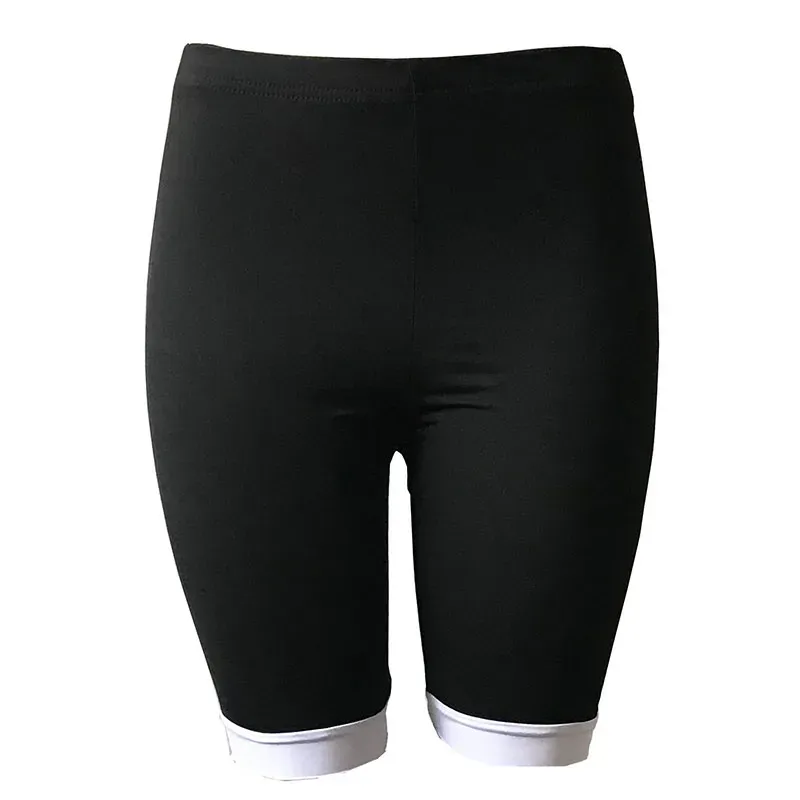 Vivi High-Rise Contrast Hem Biker Shorts